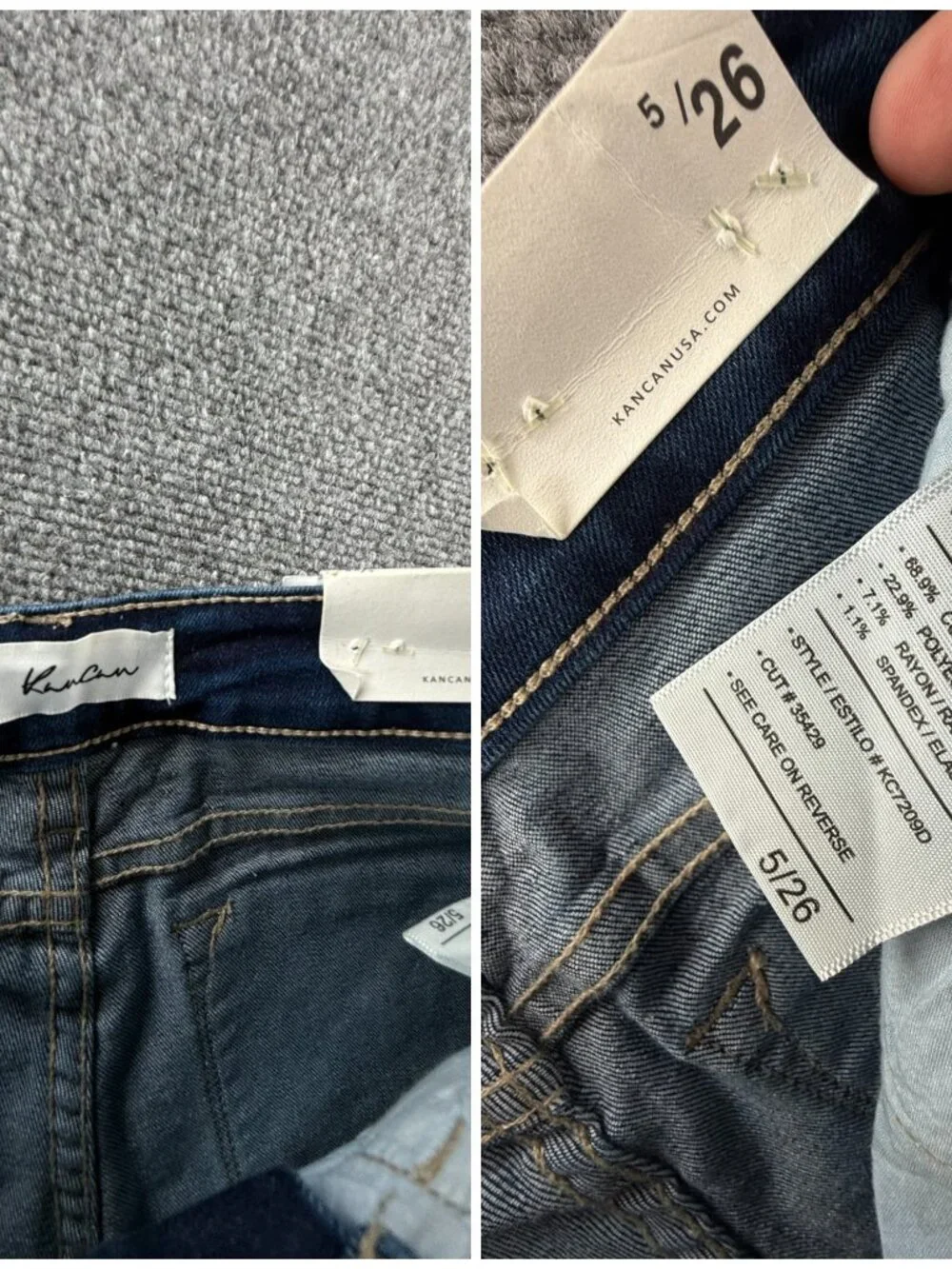 NWT Kancan Jeans Denim Blue Women 5/26 Estilo Cotton Blend Stretch ACTL 26X29